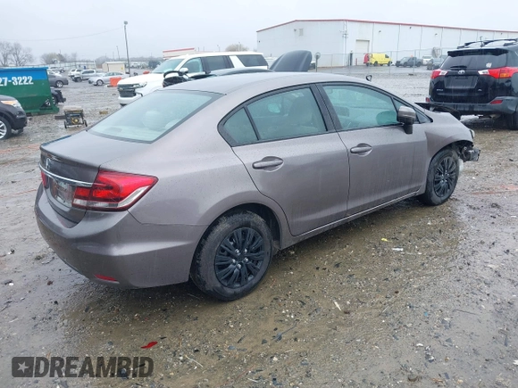 2015 Honda Civic Sedan LX with VIN 19XFB2F56FE257831, listed as a IAAI auction lot 41758512 with 110,863 mi miles. Bid and sale history available at carsss.com. Image 4.
