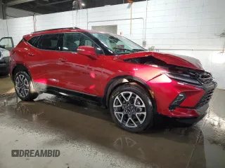 2024 Chevrolet Blazer RS with VIN 3GNKBKRS7RS144872, listed as a Copart auction lot 87925375 with 19,023 mi miles and Salvage title. Bid and sale history available at DreamBid. Image 4.