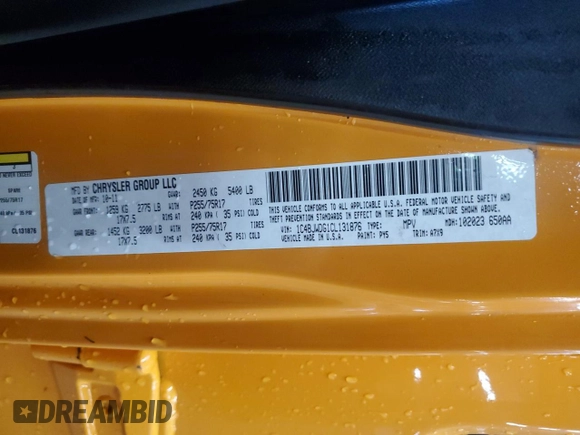 2012 Jeep Wrangler Unlimited Sport with VIN 1C4BJWDG1CL131876, listed as a Copart auction lot 56678175 with 217,109 mi miles and Clean title. Bid and sale history available at DreamBid. Image 12.