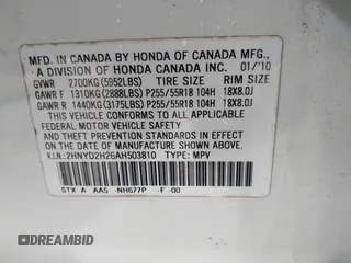 2010 Acura MDX with VIN 2HNYD2H26AH503810, listed as a IAAI auction lot 41623574 with 218,586 mi miles. Bid and sale history available at carsss.com. Image 9.