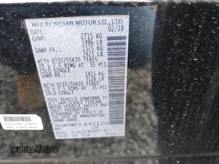 2018 Nissan Pathfinder SL with VIN 5N1DR2MM2JC642120, listed as a IAAI auction lot 41806544 with 68,279 mi miles. Bid and sale history available at carsss.com. Image 9.