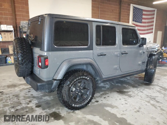 2020 Jeep Wrangler Unlimited Willys с VIN 1C4HJXDG0LW343859, выставлен на аукционе Copart как лот 47688805 с пробегом 73 264 миль миль и Списание • Salvage title. История ставок и продаж доступна на DreamBid. Изображение 3.