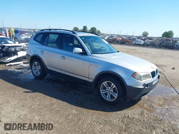 2004 BMW X3 3.0i with VIN WBXPA93424WA61387, listed as a IAAI auction lot 40321921 with 179,360 mi miles. Bid and sale history available at carsss.com. Image 1.