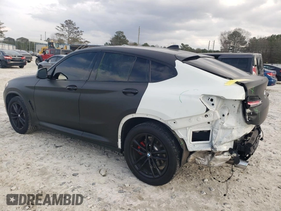 2020 BMW X4 xDrive30i with VIN 5UX2V1C06L9B44021, listed as a Copart auction lot 43767425 with 55,327 mi miles and Salvage Title. Bid and sale history available at carsss.com. Image 2.