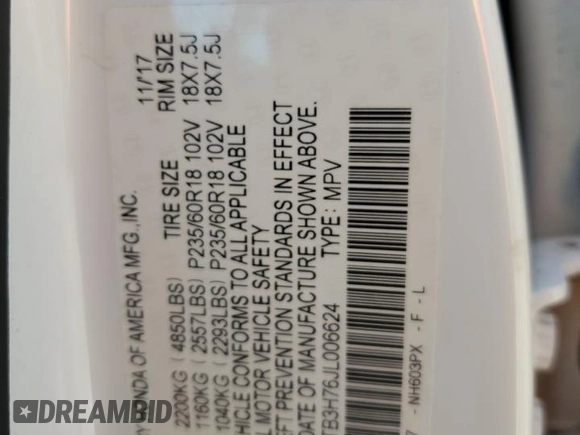 2018 Acura RDX w/Advance Pkg with VIN 5J8TB3H76JL006624, listed as a Copart auction lot 74439454 with 0 mi miles and Salvage Title. Bid and sale history available at carsss.com. Image 14.