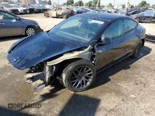 2025 Tesla Model 3 Long Range with VIN 5YJ3E1EA0SF902836, listed as a Copart auction lot 49674245 with 3,302 mi miles and Salvage Title. Bid and sale history available at carsss.com. Image 1.