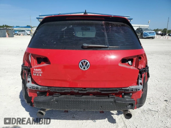 2017 Volkswagen Golf GTI S with VIN 3VW4T7AU7HM009187, listed as a Copart auction lot 47107875 with 0 mi miles and Salvage Title. Bid and sale history available at carsss.com. Image 6.