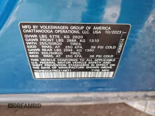 2024 Volkswagen Atlas SE with VIN 1V2HE2CA7RC214871, listed as a Copart auction lot 50061975 with 18,808 mi miles and Clean title. Bid and sale history available at DreamBid. Image 13.