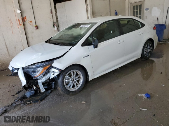 2021 Toyota Corolla Hybrid LE with VIN JTDEAMDE5MJ031325, listed as a Copart auction lot 51840775 with 53,624 mi miles and Salvage Title. Bid and sale history available at carsss.com. Image 1.