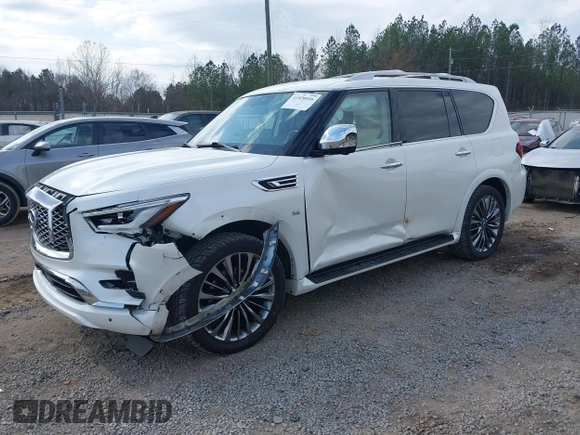 2020 Infiniti QX80 LUXE with VIN JN8AZ2NE6L9251314, listed as a IAAI auction lot 41520416 with 97,252 mi miles. Bid and sale history available at carsss.com. Image 2.