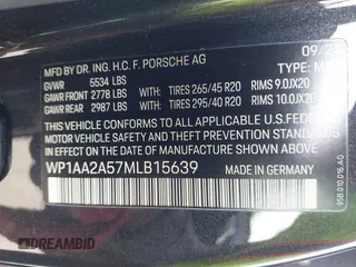 2021 Porsche Macan with VIN WP1AA2A57MLB15639, listed as a IAAI auction lot 41805322 with 41,568 mi miles and . Bid and sale history available at DreamBid. Image 9.