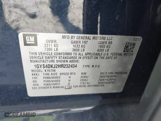2017 Cadillac Escalade Platinum with VIN 1GYS4DKJ2HR232434, listed as a IAAI auction lot 41870447 with 89,003 mi miles. Bid and sale history available at carsss.com. Image 9.