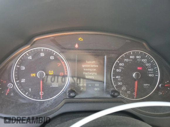 2013 Audi Q5 Premium Plus with VIN WA1LFAFP5DA082484, listed as a Copart auction lot 62761615 with 158,170 mi miles and Clean title. Bid and sale history available at DreamBid. Image 9.