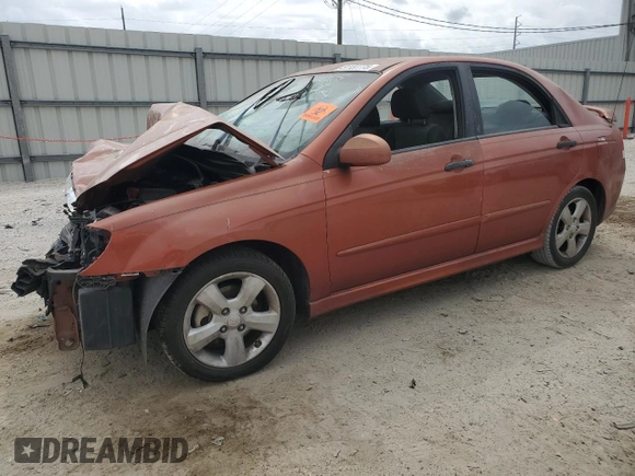 2008 Kia Spectra SX with VIN KNAFE121885021116, listed as a Copart auction lot 51137775 with 228,853 mi miles and Salvage Title. Bid and sale history available at carsss.com. Image 1.