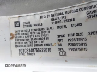 2006 GMC Canyon SL z VIN 1GTCS148768229010, wystawiony jako IAAI lot #41939757 z przebiegiem 241 347 mil mil oraz . Historia ofert i sprzedaży dostępna na DreamBid. Obrazek 9.
