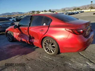 2021 Infiniti Q50 Red Sport 400 with VIN JN1FV7DP4MM850257, listed as a Copart auction lot 42459615 with 46,003 mi miles and Salvage Title. Bid and sale history available at DreamBid. Image 2.