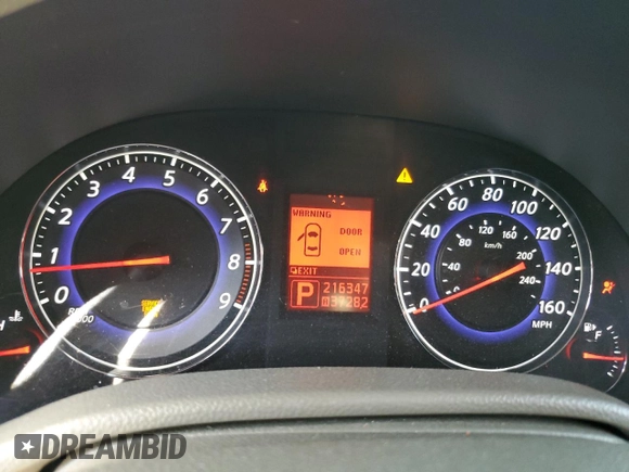 2007 Infiniti G35 with VIN JNKBV61F97M806145, listed as a Copart auction lot 53632115 with 216,347 mi miles and Salvage Title. Bid and sale history available at DreamBid. Image 9.