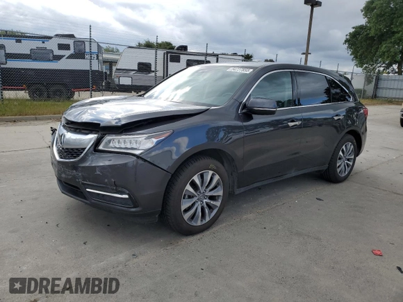 2015 Acura MDX Tech Pkg with VIN 5FRYD4H4XFB023378, listed as a Copart auction lot 54727855 with 70,590 mi miles and Salvage Title. Bid and sale history available at carsss.com. Image 1.