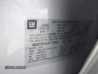 2017 Chevrolet Colorado 4WD LT с VIN 1GCGTCENXH1174059, выставлен на аукционе IAAI как лот 40431424 с пробегом 88 117 миль миль и . История ставок и продаж доступна на DreamBid. Изображение 9.