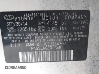 2014 Hyundai Elantra GT with VIN KMHD35LH0EU234707, listed as a IAAI auction lot 42046837 with 47,447 mi miles. Bid and sale history available at carsss.com. Image 9.