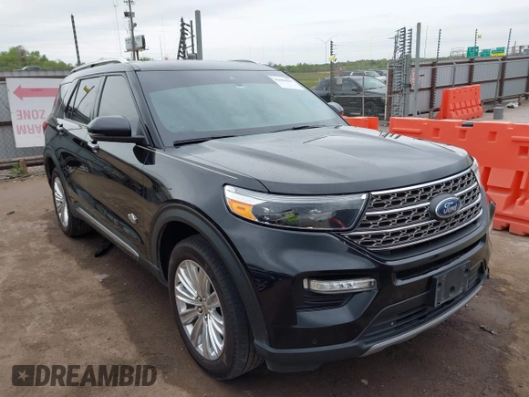 2022 Ford Explorer King Ranch z VIN 1FM5K8LC5NGA34787, wystawiony jako IAAI lot #42066427 z przebiegiem 82 945 mil mil oraz . Historia ofert i sprzedaży dostępna na DreamBid. Obrazek 1.