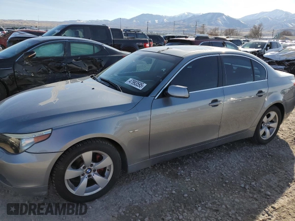 2004 BMW 5 Series 530i with VIN WBANA73544B809740, listed as a Copart auction lot 47993595 with 150,255 mi miles and Salvage Title. Bid and sale history available at DreamBid. Image 1.