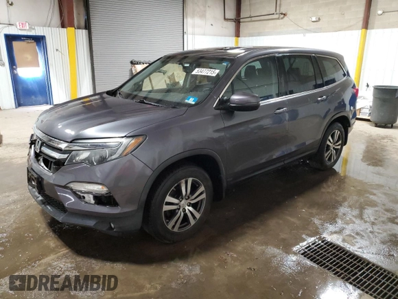 2016 Honda Pilot EX-L with VIN 5FNYF6H59GB063646, listed as a Copart auction lot 53477215 with 105,519 mi miles and Salvage Title. Bid and sale history available at carsss.com. Image 1.
