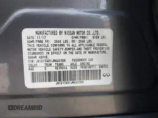 2018 Infiniti Q50 3.0t SPORT with VIN JN1EV7AR1JM440366, listed as a IAAI auction lot 41468676 with 89,065 mi miles. Bid and sale history available at carsss.com. Image 9.