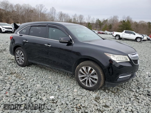 2015 Acura MDX Tech Pkg with VIN 5FRYD3H46FB002750, listed as a Copart auction lot 48331165 with 128,015 mi miles and Salvage Title. Bid and sale history available at carsss.com. Image 4.