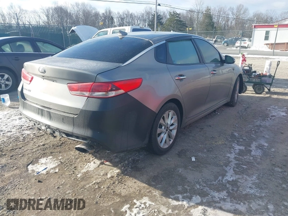 2017 Kia Optima LX with VIN 5XXGT4L35HG161540, listed as a IAAI auction lot 41580409 with 100,056 mi miles. Bid and sale history available at carsss.com. Image 4.