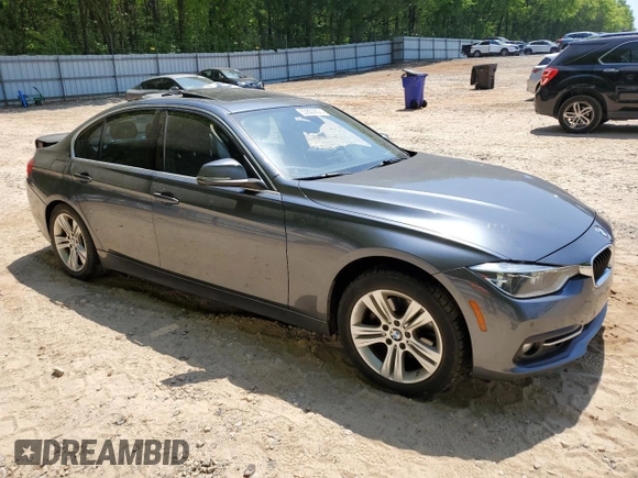 2018 BMW 3 Series 330i with VIN WBA8B9G55JNU99642, listed as a Copart auction lot 53822805 with 142,833 mi miles and Salvage title. Bid and sale history available at DreamBid. Image 4.