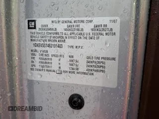 2008 GMC Acadia SLT2 with VIN 1GKEV33748J191403, listed as a Copart auction lot 47474875 with 161,103 mi miles and Salvage Title. Bid and sale history available at DreamBid. Image 13.