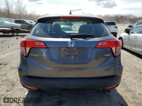 2017 Honda HR-V LX with VIN 3CZRU6H38HM726799, listed as a Copart auction lot 51990795 with 81,264 mi miles and Salvage Title. Bid and sale history available at carsss.com. Image 6.