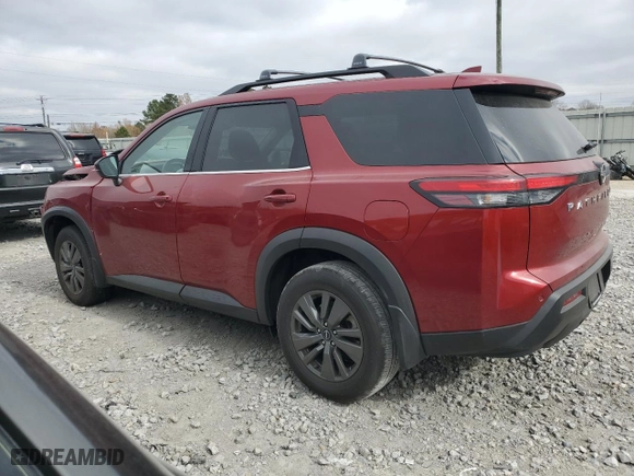 2023 Nissan Pathfinder SV with VIN 5N1DR3BA9PC231305, listed as a Copart auction lot 85828004 with 49,228 mi miles and Salvage Title. Bid and sale history available at carsss.com. Image 2.