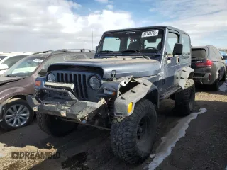 2001 Jeep Wrangler Sport with VIN 1J4FA49S71P360257, listed as a Copart auction lot 87748705 with 160,702 mi miles and Salvage Title. Bid and sale history available at carsss.com. Image 1.