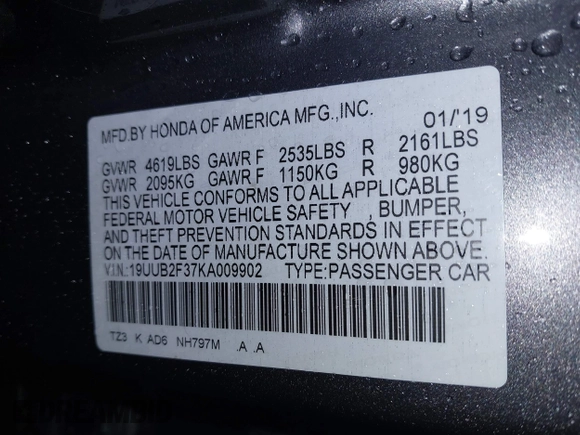 2019 Acura TLX z VIN 19UUB2F37KA009902, wystawiony jako IAAI lot #41974088 z przebiegiem 47 915 mil mil oraz . Historia ofert i sprzedaży dostępna na DreamBid. Obrazek 9.
