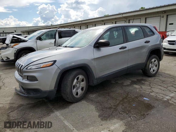 2015 Jeep Cherokee Sport with VIN 1C4PJLAB8FW761989, listed as a Copart auction lot 56869675 with 181,347 mi miles and Salvage title. Bid and sale history available at DreamBid. Image 1.