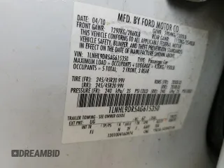 2010 Lincoln MKS with VIN 1LNHL9DR5AG615350, listed as a Copart auction lot 53048495 with 217,863 mi miles and Salvage Title. Bid and sale history available at DreamBid. Image 13.