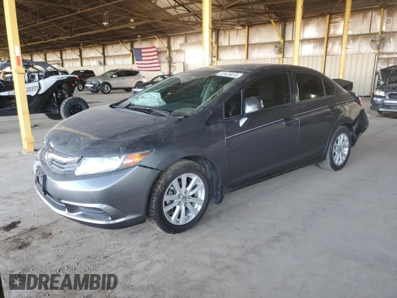 2012 Honda Civic EX with VIN 2HGFB2F83CH545950, listed as a Copart auction lot 52425815 with 91,623 mi miles and Salvage Title. Bid and sale history available at DreamBid. Image 1.
