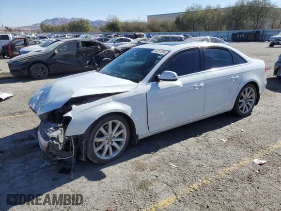 2013 Audi A4 Premium Plus with VIN WAUEFAFL8DN039856, listed as a Copart auction lot 44357595 with 0 mi miles and Salvage Title. Bid and sale history available at carsss.com. Image 1.
