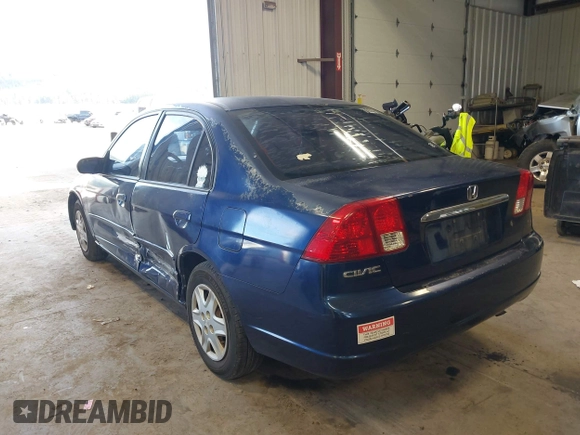2003 Honda Civic LX with VIN 2HGES16583H529254, listed as a IAAI auction lot 42010247 with 238,517 mi miles. Bid and sale history available at carsss.com. Image 3.