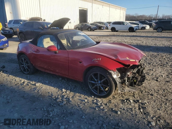 2017 Mazda MX-5 Miata Grand Touring with VIN JM1NDAD75H0123957, listed as a Copart auction lot 88411355 with 34,310 mi miles and Salvage title. Bid and sale history available at DreamBid. Image 4.