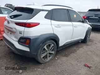 2021 Hyundai Kona Ultimate with VIN KM8K5CA58MU721649, listed as a IAAI auction lot 41215632 with 1 mi miles. Bid and sale history available at carsss.com. Image 4.