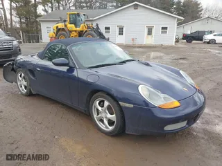 2001 Porsche Boxster with VIN WP0CA29831U627185, listed as a IAAI auction lot 41687490 with 65,349 mi miles. Bid and sale history available at carsss.com. Image 1.