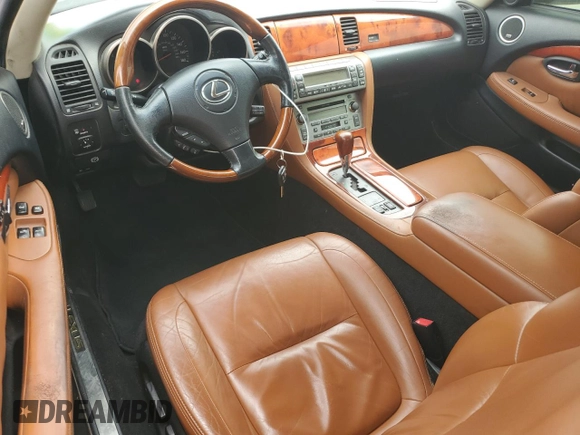 2002 Lexus SC 430 with VIN JTHFN48Y220034780, listed as a Copart auction lot 53880385 with 170,080 mi miles and Clean title. Bid and sale history available at DreamBid. Image 8.