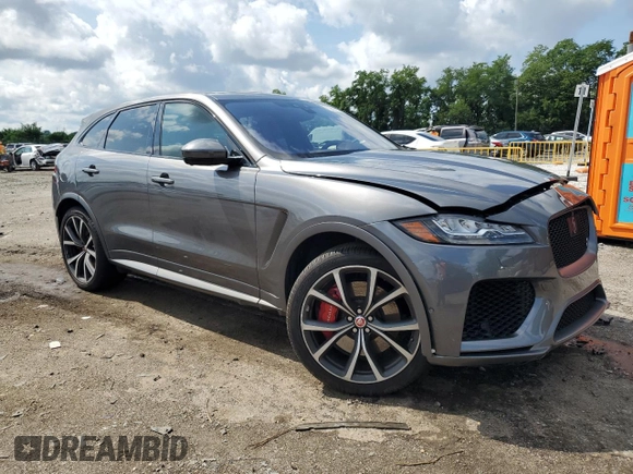 2019 Jaguar F-Pace SVR with VIN SADCZ2EE8KA606005, listed as a Copart auction lot 63608455 with 43,141 mi miles and Salvage title. Bid and sale history available at DreamBid. Image 4.