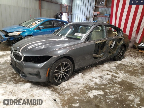 2021 BMW 3 Series 330i xDrive with VIN WBA5R7C08MFK51106, listed as a Copart auction lot 88921305 with 44,889 mi miles and Salvage Title. Bid and sale history available at carsss.com. Image 1.