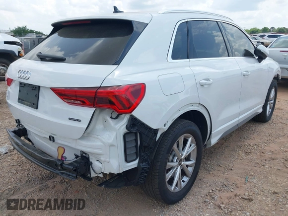 2024 Audi Q3 S line Premium with VIN WA1DECF33R1057865, listed as a IAAI auction lot 42087229 with 28,629 mi miles. Bid and sale history available at carsss.com. Image 4.