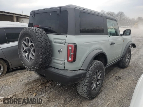 2023 Ford Bronco with VIN 1FMDE5CH9PLB24676, listed as a Copart auction lot 42488874 with 6,102 mi miles. Bid and sale history available at carsss.com. Image 3.