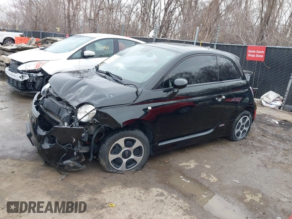 2015 FIAT 500e with VIN 3C3CFFGE7FT561599, listed as a IAAI auction lot 41478338 with 48,137 mi miles. Bid and sale history available at carsss.com. Image 14.